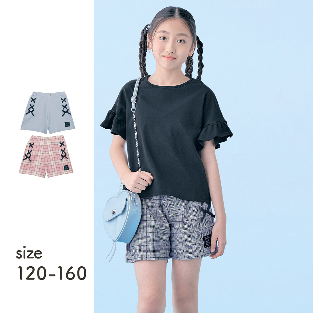 【ジータ/GITA】サイドレースアップリボンショートパンツ 【子供ズボン】