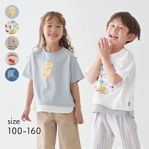―デザイン・スタイリング―・1枚で重ね着風の着こなしが楽しめるTシャツ・目を惹くプリントや配色がおしゃれ度満点・落ち着いたカラーで着回しやすさも◎―素材―・身生地は程よい厚みの綿100%天竺素材―機能