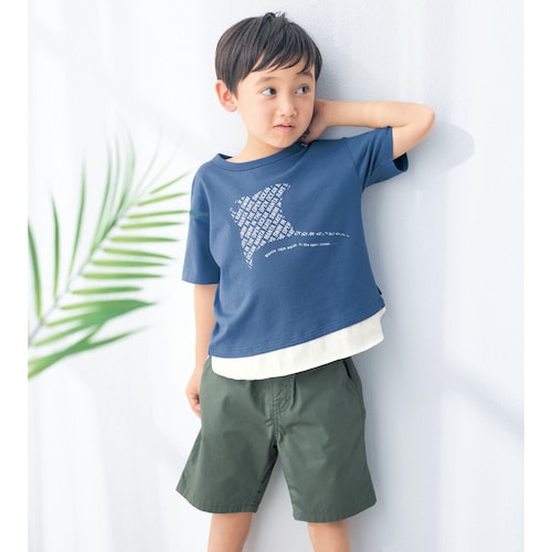 毎日着たくなる裾レイヤードゆるシルエットＴシャツ（Everyday with TEE） 【子供服 半袖】