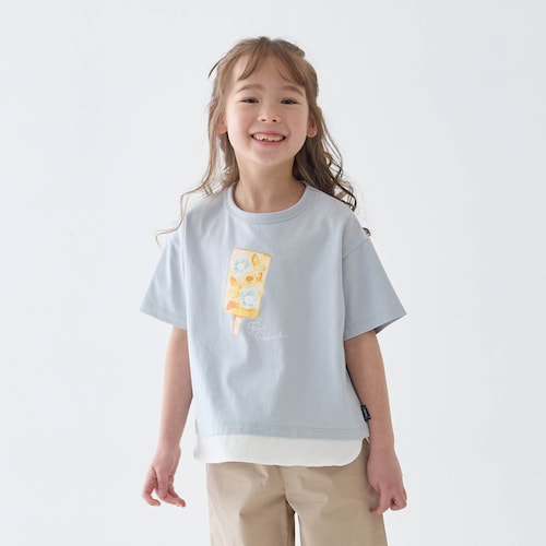 毎日着たくなる裾レイヤードゆるシルエットＴシャツ（Everyday with TEE） 【子供服 半袖】