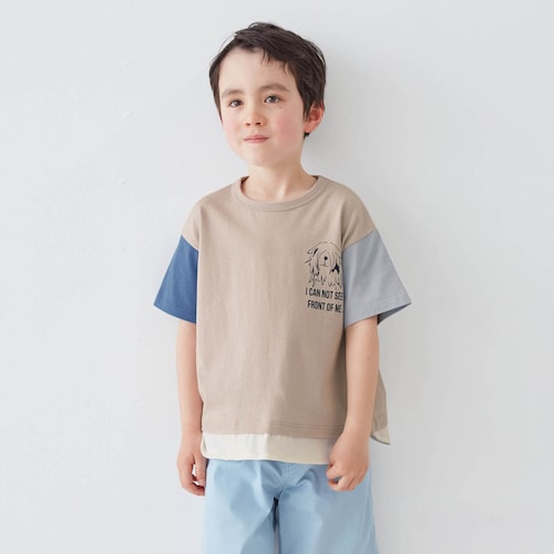 毎日着たくなる裾レイヤードゆるシルエットＴシャツ（Everyday with TEE） 【子供服 半袖】