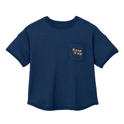 刺繍ロゴ胸ポケット薄手ワッフル半袖Ｔシャツ 【子供服】