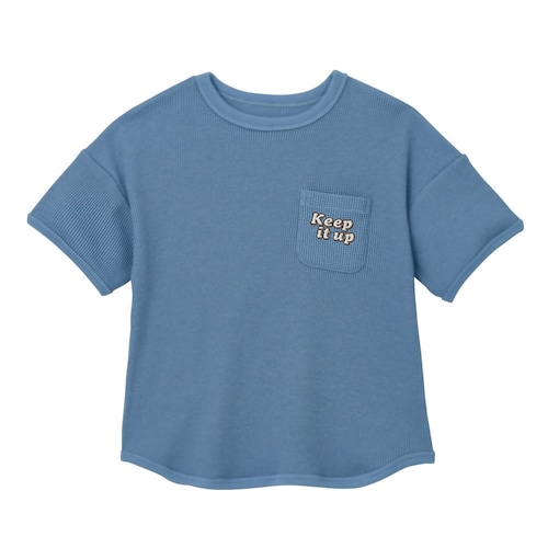 刺繍ロゴ胸ポケット薄手ワッフル半袖Ｔシャツ 【子供服】