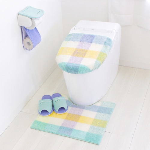 カラフルチェック柄のトイレタリー