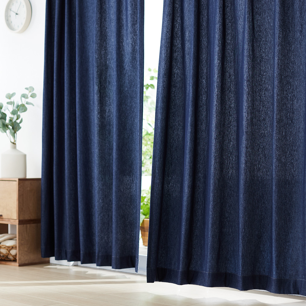 【ベルメゾン】【99サイズ】 スタイリッシュな綿素材のデニム調カーテン