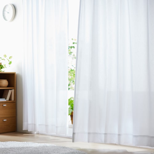 【99サイズ】 光を拡散して部屋が明るくなる採光・UVカット・ミラーカーテン＜2枚組／1枚＞
