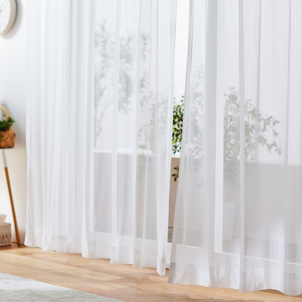 【ベルメゾン】お買い得!シンプルで使いやすいレースカーテン