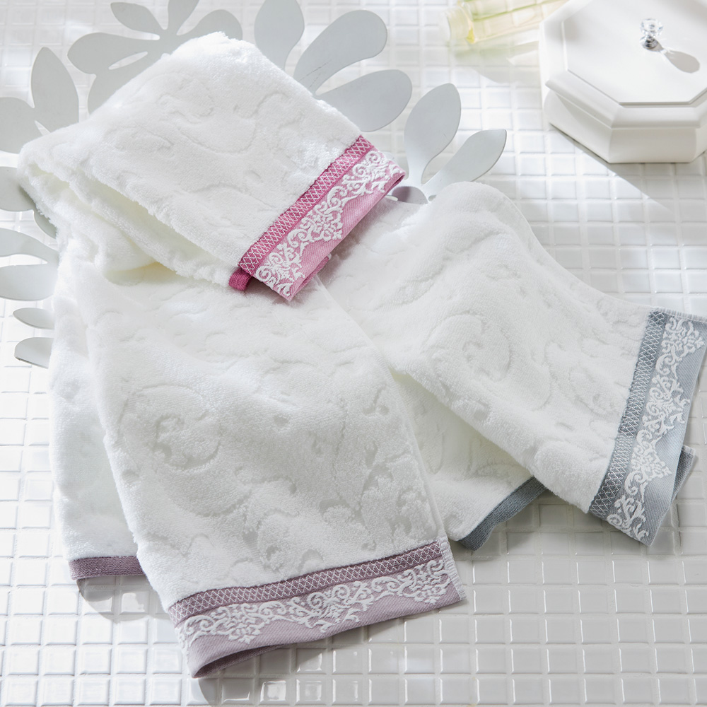 【UCHINO】【アウトレット】レースヘムの上品な無撚糸タオル[日本製]