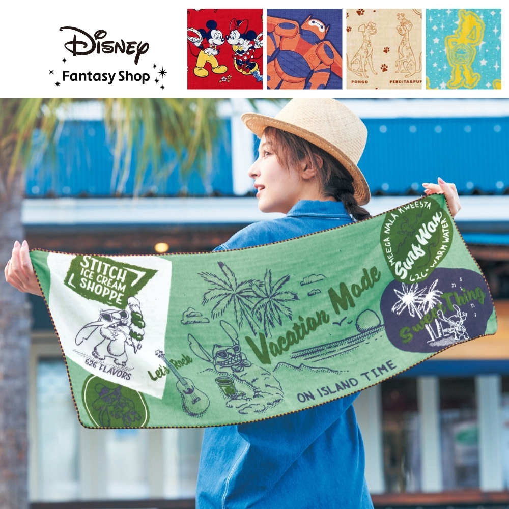【ディズニー/Disney】広げるたび、アートにときめく。やわらかガーゼ & パイルの薄手タオル(選べるキャラクター)