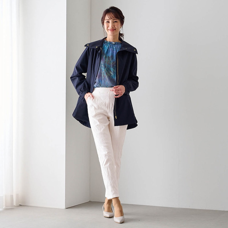 モデル身長173cm／M ※写真は撮影用のため股下+6cmになります。
