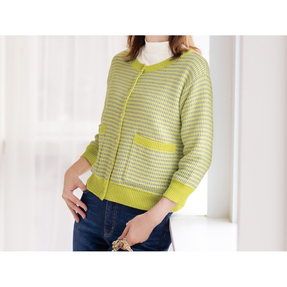 【花笑むとき/hana emu toki】ツイード風ニットカーディガン