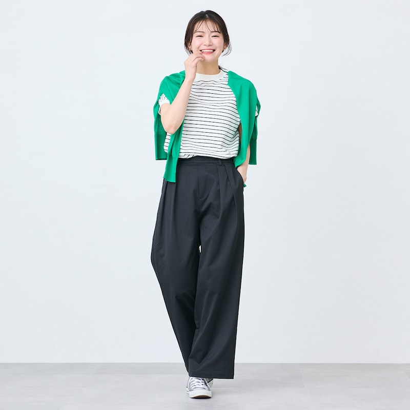 モデル身長170cm／M ※写真は撮影用のため股下+7cmになります。