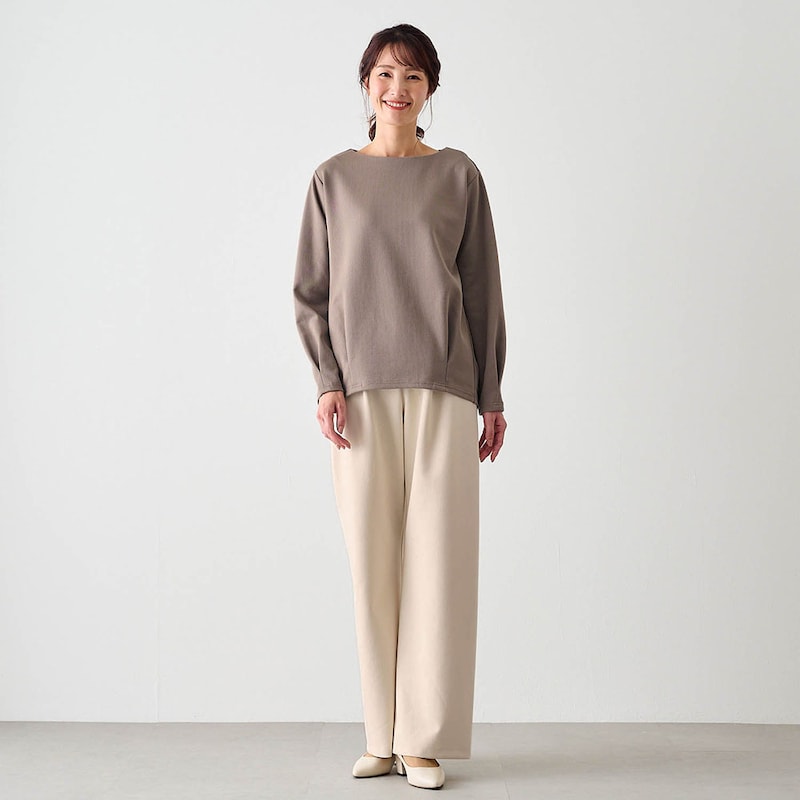 モデル身長173cm／M ※写真は撮影用のため股下+8cmになります。