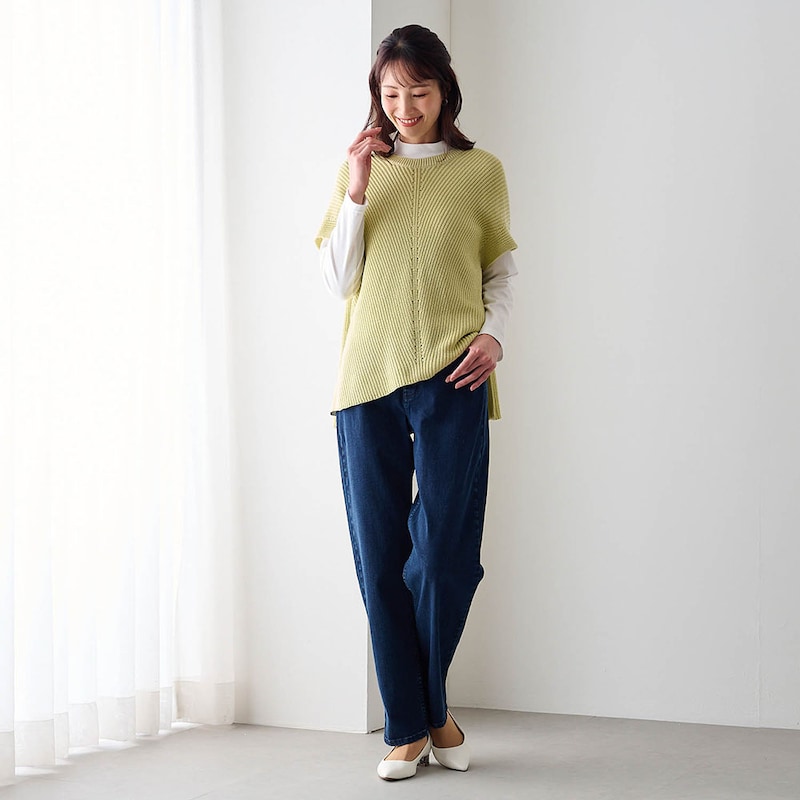モデル身長173cm／M ※写真は撮影用のため股下+6cmになります。