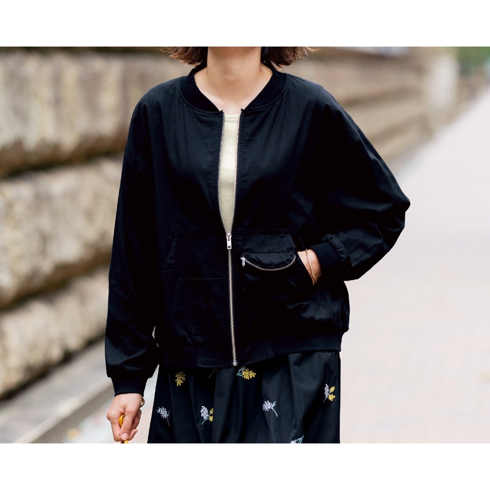 【花笑むとき/hana emu toki】ガーゼ素材のブルゾン【MICHIKO LONDONコラボ】 【花笑むとき/hana emu toki】ガーゼ素材のブルゾン【MICHIKO LONDONコラボ】