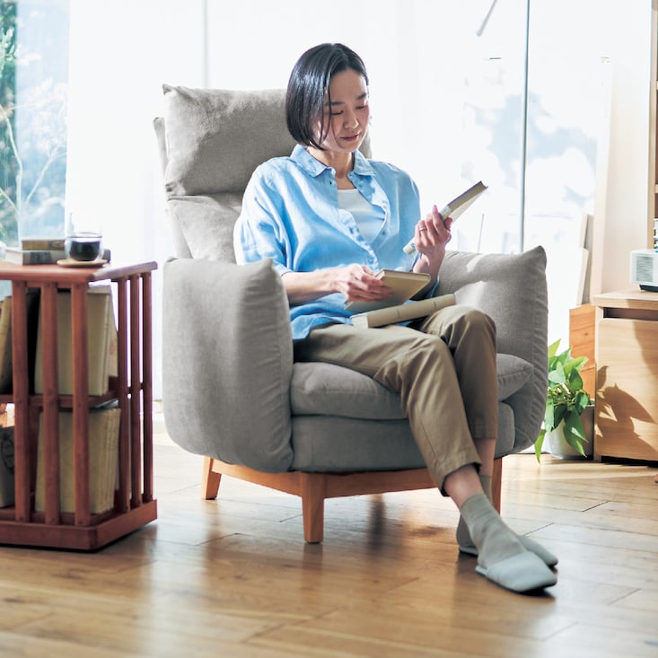 ポケットコイル入りリクライニングパーソナルソファー ＜肘無し/肘有り＞