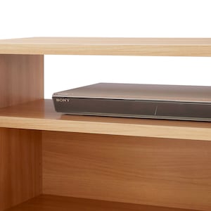 デッキ収納部は背板がないので配線もラクにできます。/ナチュラル
