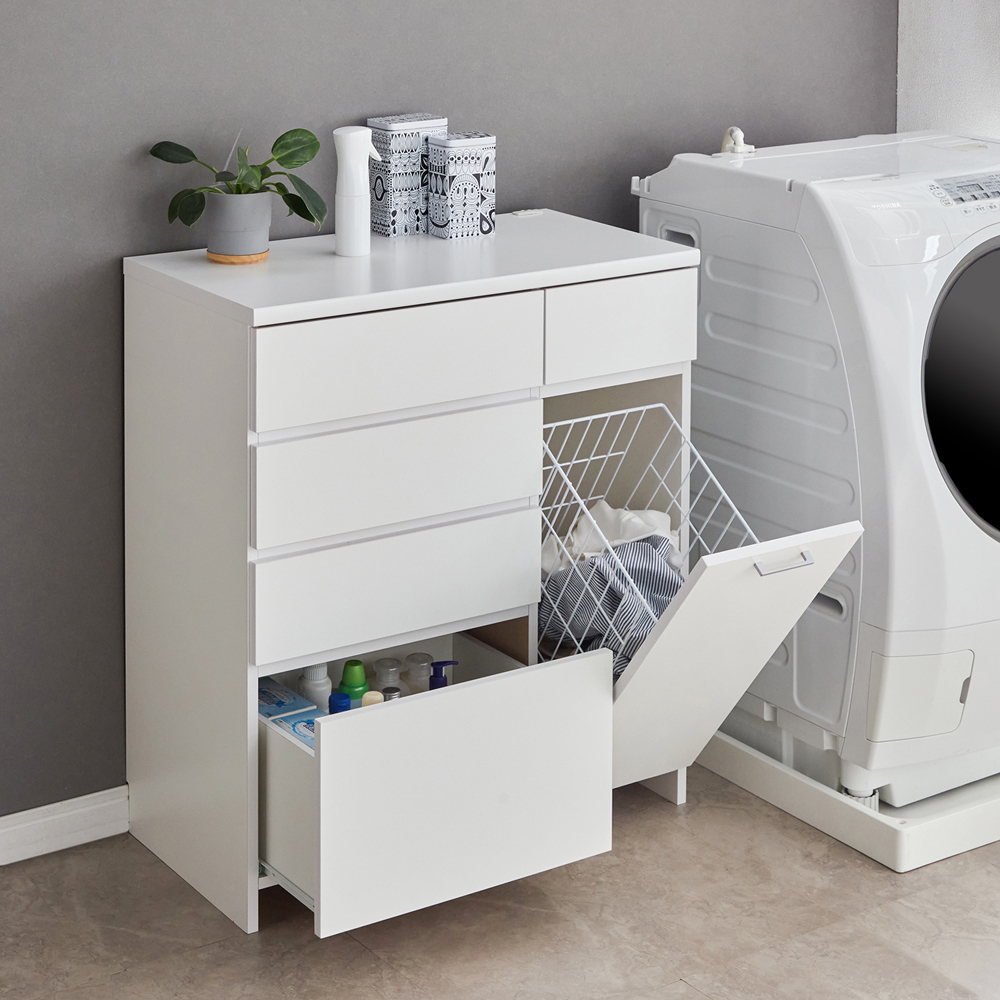 【ベルメゾン】コンセント付き脱衣カゴ付きサニタリーチェスト