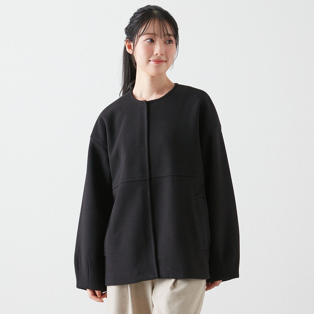 【ベルメゾン】フェイクウールショートジャケット