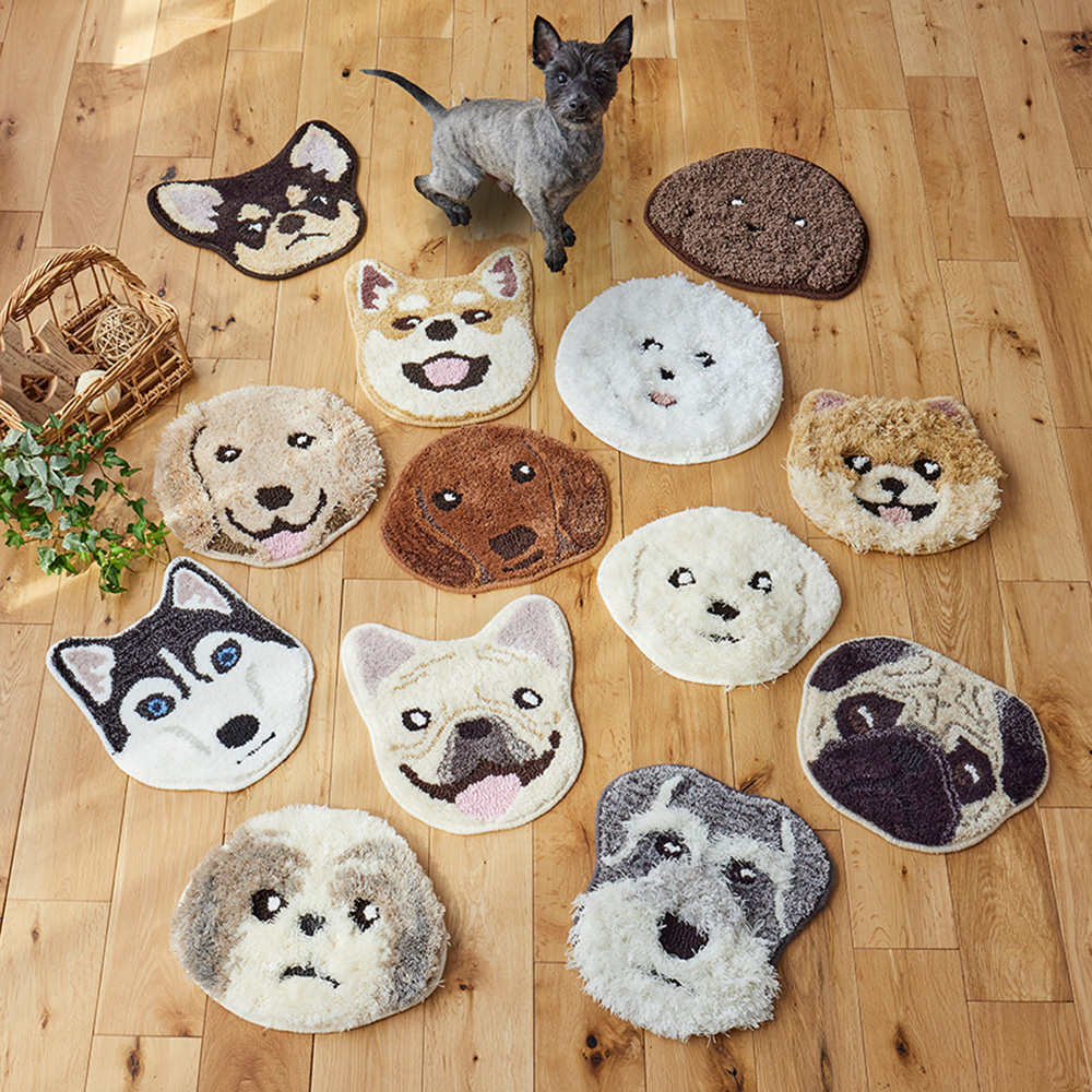 【ベルメゾン】洗えるイヌのダイカットマット[日本製]