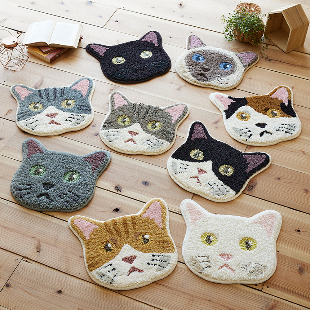 【ベルメゾン】洗えるネコのダイカットマット[日本製]