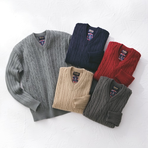 英国羊毛Vネックセーター