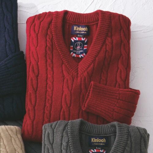 英国羊毛Vネックセーター