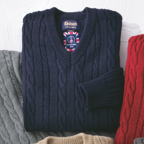 英国羊毛Vネックセーター