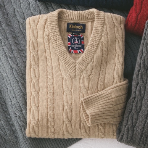英国羊毛Vネックセーター
