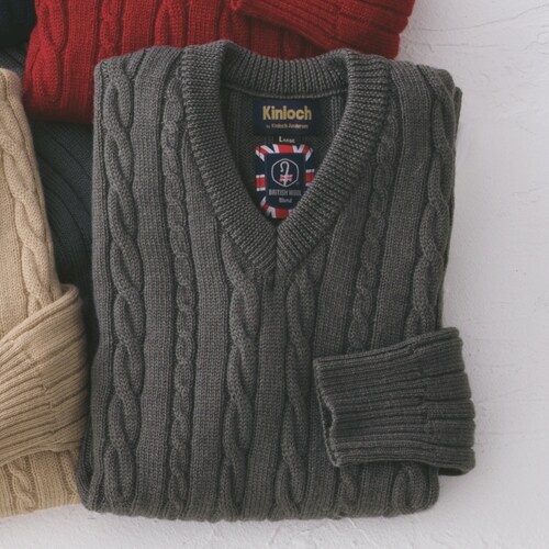 英国羊毛Vネックセーター