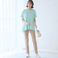 モデル身長169cm／M　※写真は撮影用のため股下+4cmになります。（ベージュ）