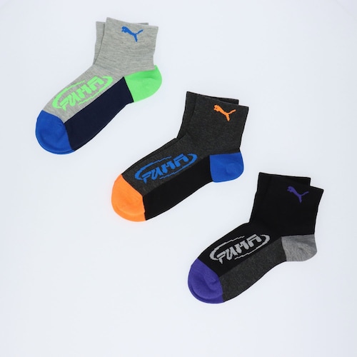 PUMAクォーターソックス3足組