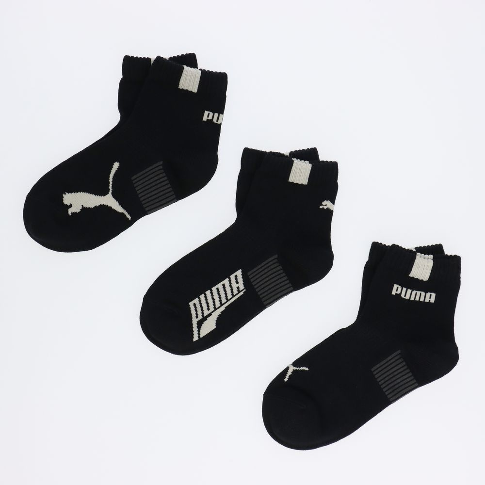 【プーマ/PUMA 】口ゴムゆったり PUMAクォーターソックス3足組