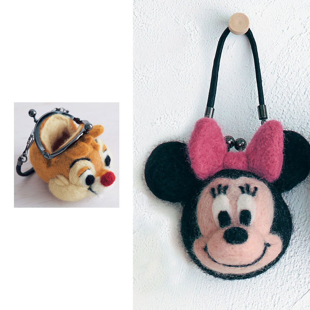 【ディズニー/Disney】羊毛で作るがま口ポーチ手作りキット(選べるキャラクター)