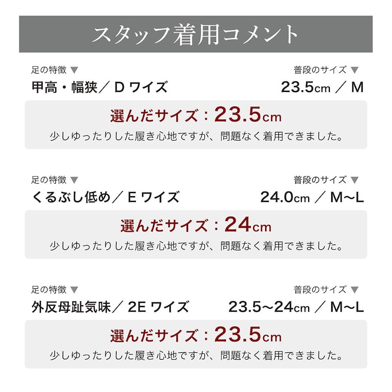 スタッフの着用コメント