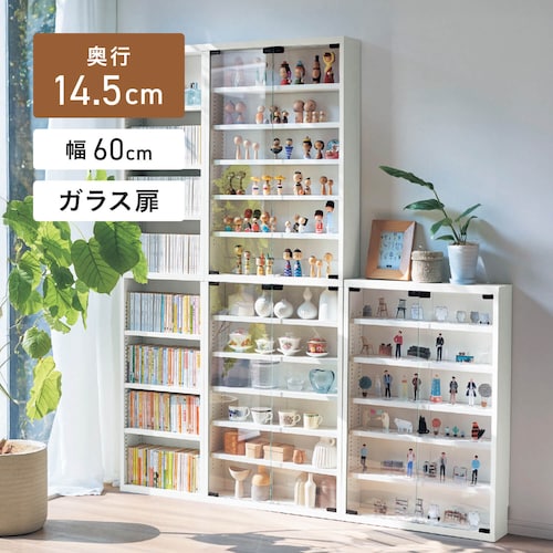 突っ張らずに取り付けられるコレクションキャビネット ＜高さ90/高さ180cm＞