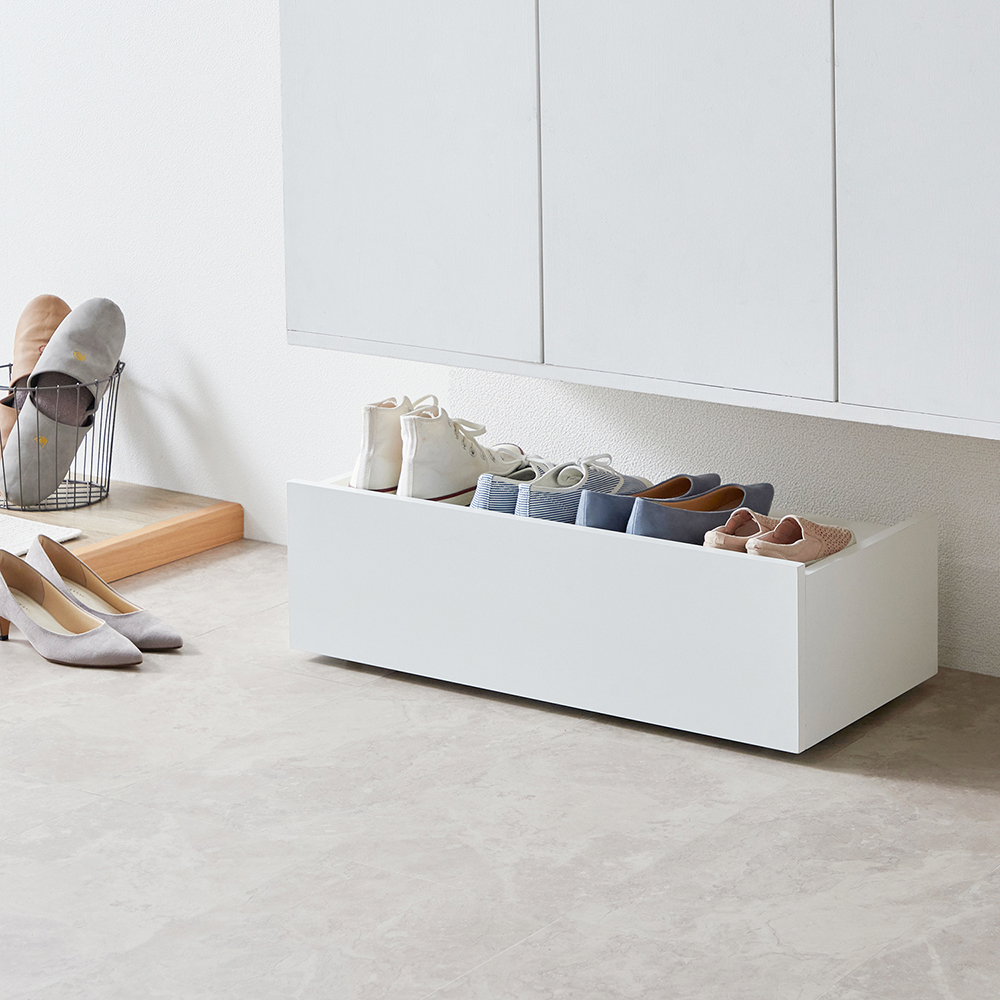 【ベルメゾン】すっきり隠して収納できるシューズボックス下ワゴン