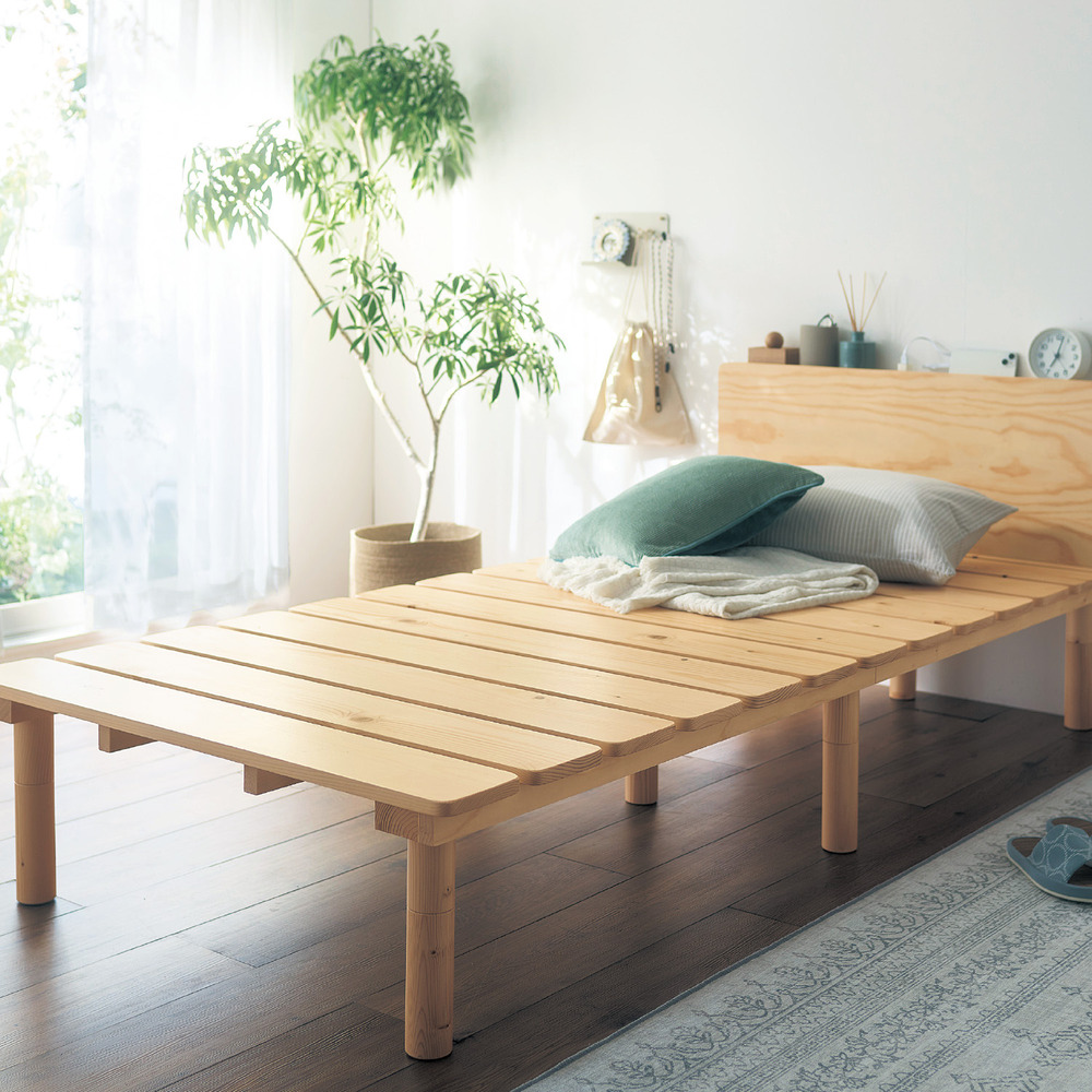 【ベルメゾン】敷布団でも使えるパイン材の高さ調整式ベッド 【ベルメゾン】敷布団でも使えるパイン材の高さ調整式ベッド