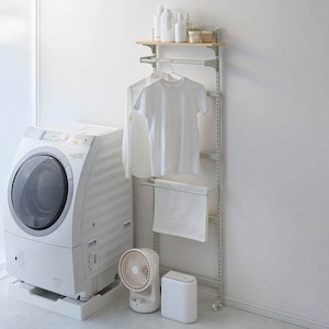 【BELLE MAISON DAYS】突っ張らずに取り付けられる棚付きハンガーラック