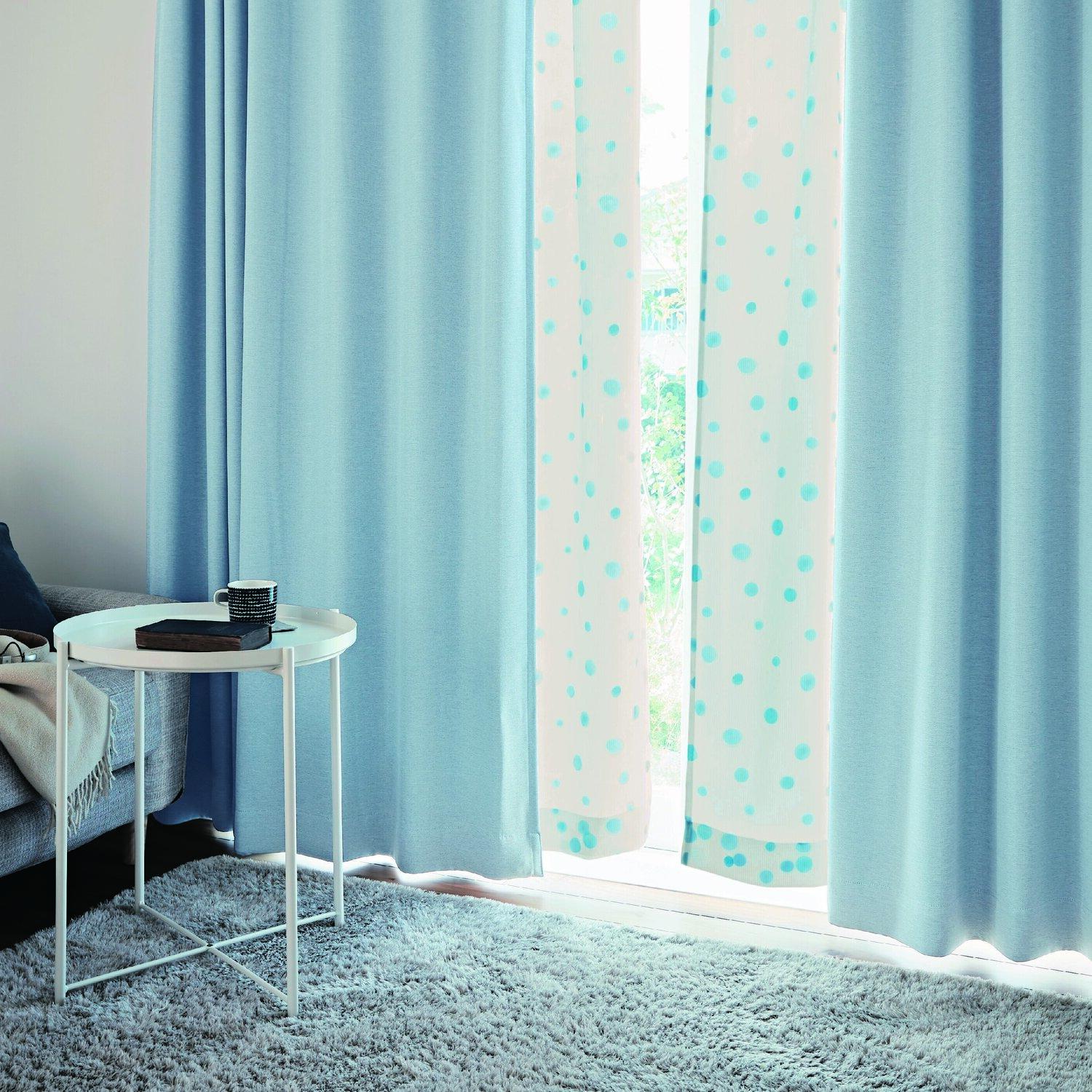 【ベルメゾン】【アウトレット】【カーテンセット】 遮光・遮熱・形状記憶カーテン & UVカット・遮熱・遮像レースカーテンセット