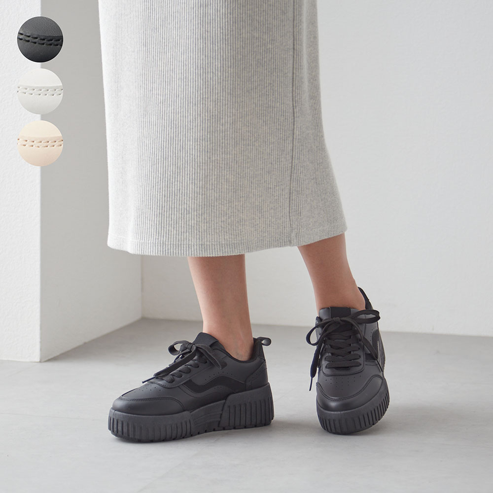 【ベルメゾン】厚底レースアップスニーカー