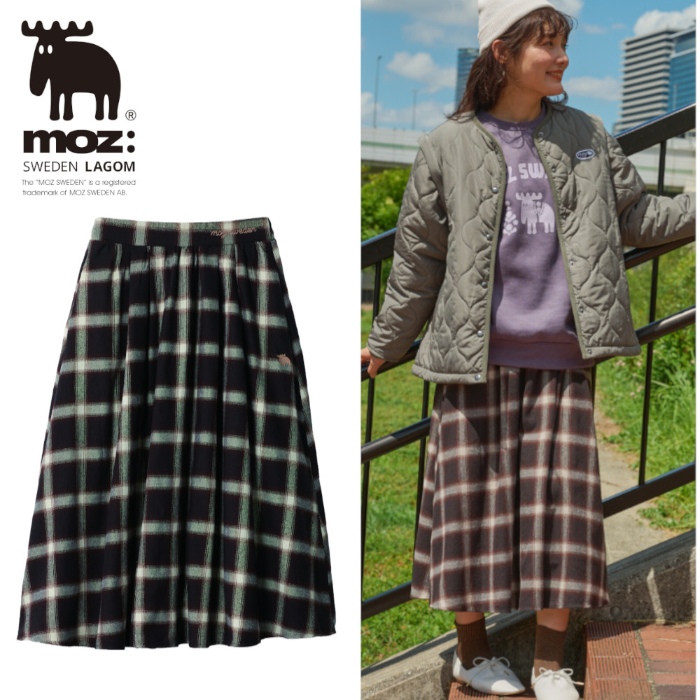 【モズ/moz】チェックタックスカート