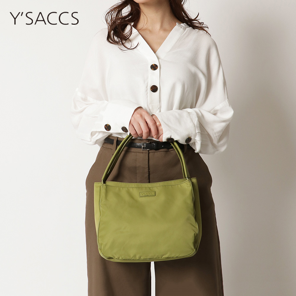 【イザック/Y'SACCS】本革使いナイロンすっきりトートバッグ