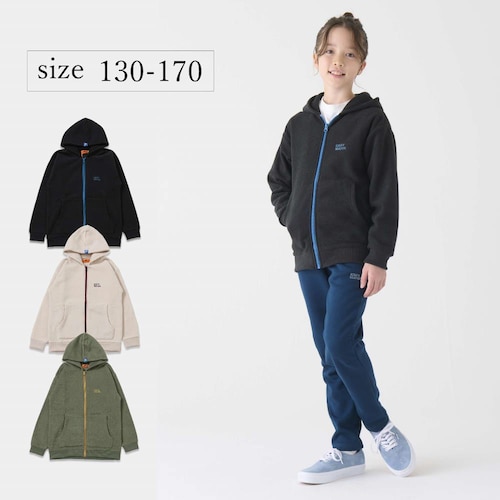 シンプルカジュアルが似合う小学生にオススメ！かるポカパーカー【子供服 ジュニア】