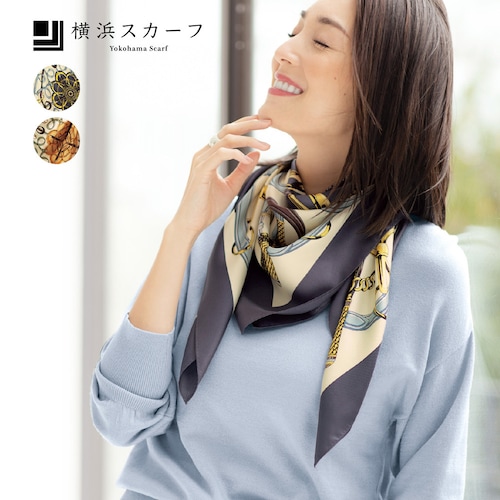 シルク素材大判スカーフ［日本製］