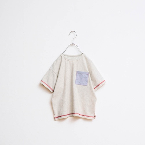 水遊びの日も雨の日も。水はじく配色ステッチ胸ポケットＴシャツ