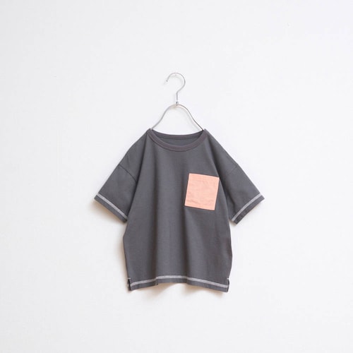 水遊びの日も雨の日も。水はじく配色ステッチ胸ポケットＴシャツ