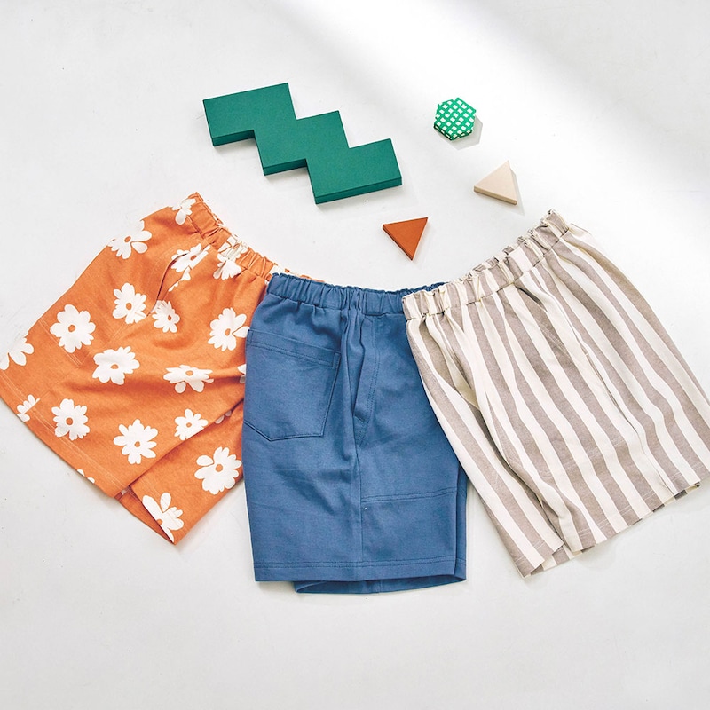 オレンジフラワー＆グレーストライプ＆ビンテージブルー※この画像が最も近い色味です。(26年春夏新色）