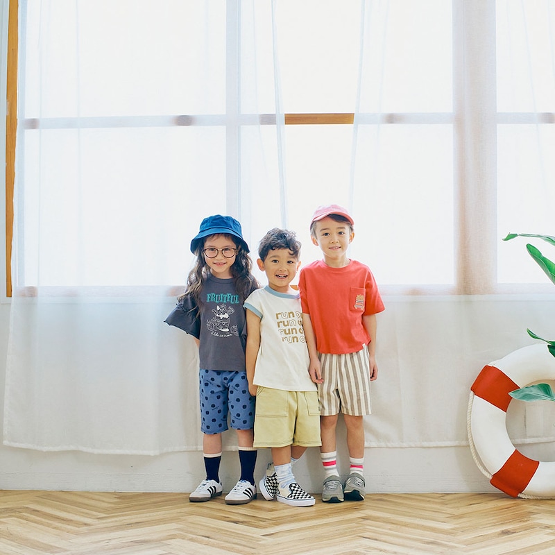 左）107cm・110サイズ、中）102cm・110サイズ、右）108cm・110サイズ