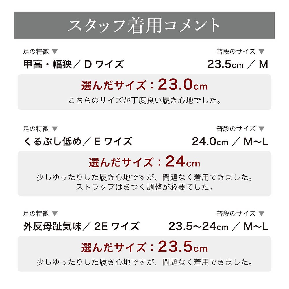 スタッフの着用コメント